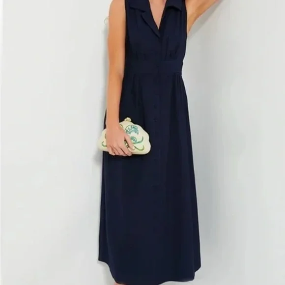 Tuckernuck Pomander Place Noelle Maxi Dress • Navy • Sleeveless • Size L - Picture 3 of 8